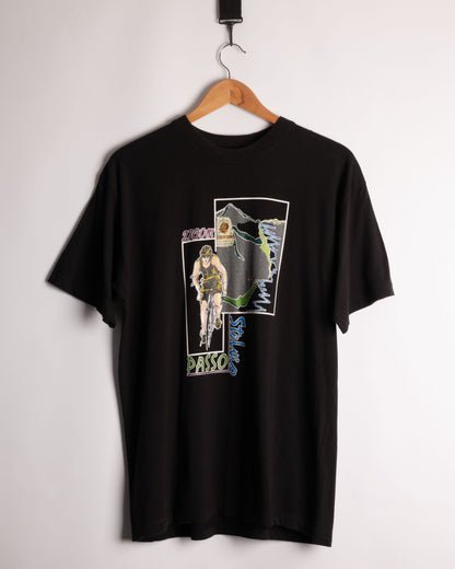 Passo Stelvio Italian cycling t-shirt black