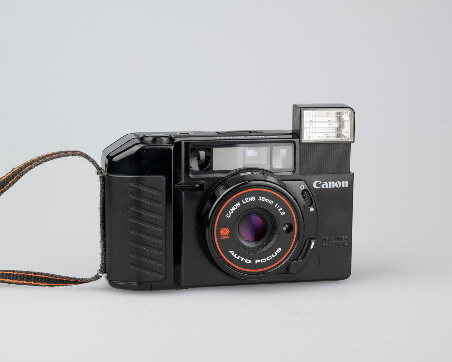 Canon Sure Shot (alias AF35M II ou Autoboy 2) Film 35 mm point-and-shoot avec étui (série 3395219)