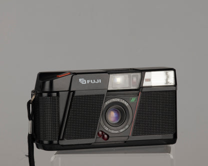 The Fuji DL-200 35mm film point-and-shoot; this camera features a sharp 32mm f2.8 lens