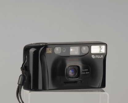 The Fujifilm DL-80 is an auto-focus compact film camera with a fixed 35mm lens