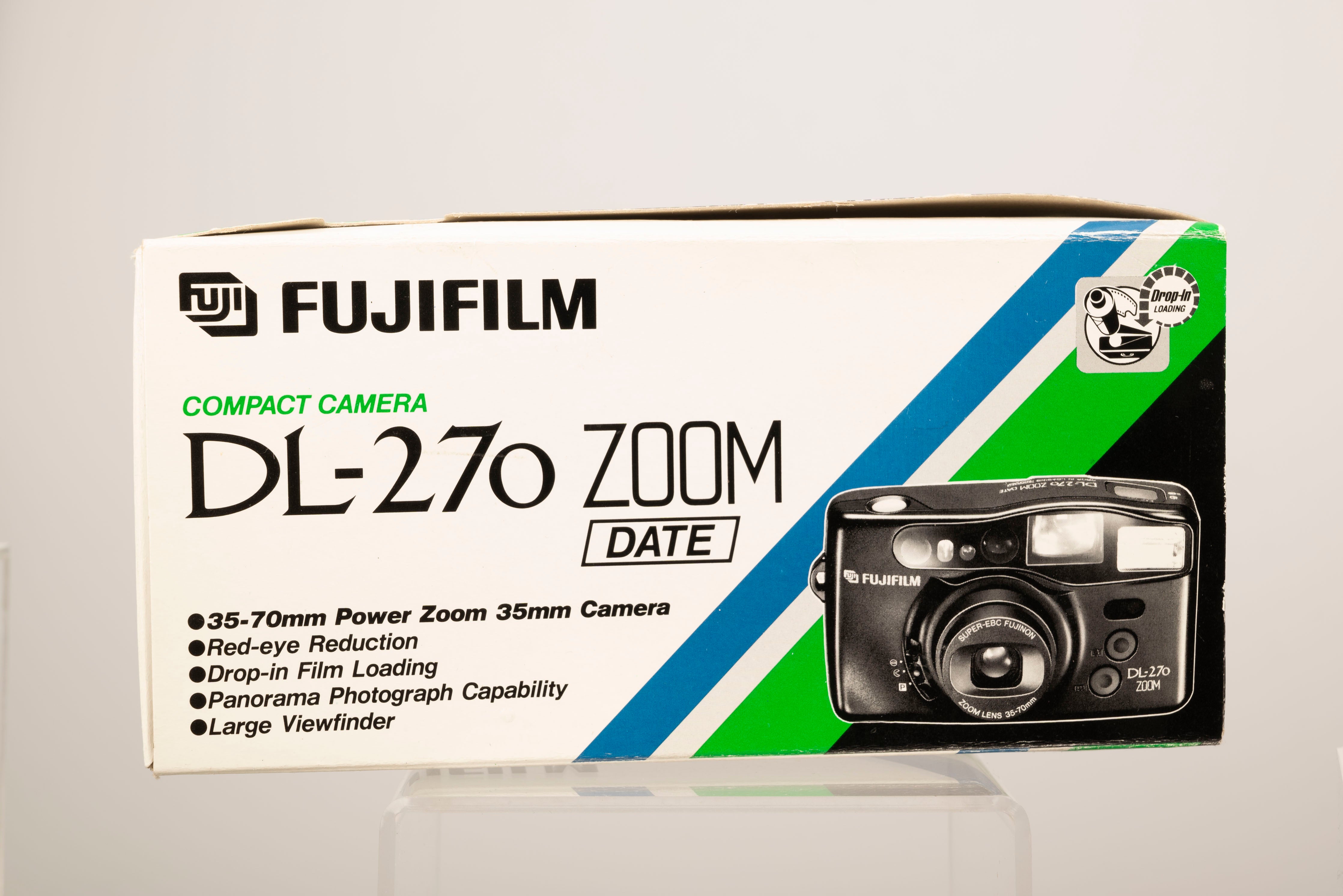Fujifilm DL-270 Zoom 35mm camera with original box, case, and