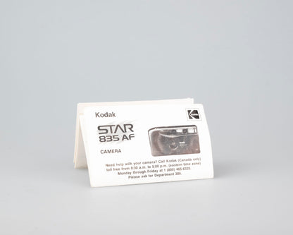 Kodak Star 835AF auto focus 35mm camera (serial T-074) w/ manual