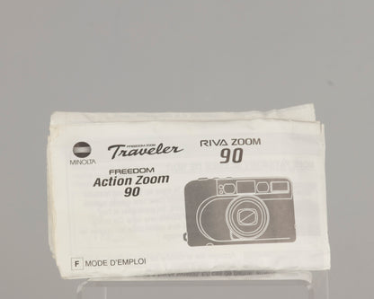 Appareil photo Minolta Riva Zoom 90 Date 35 mm avec boîte, étui et manuel d'origine