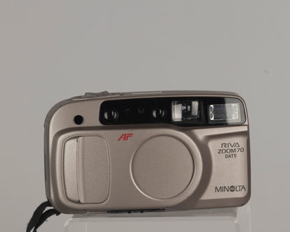 Appareil photo Minolta Riva Zoom 70 Date 35 mm avec étui (série 38921090)