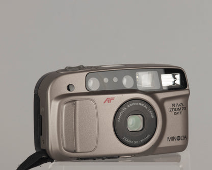 Appareil photo Minolta Riva Zoom 70 Date 35 mm avec étui (série 38921090)