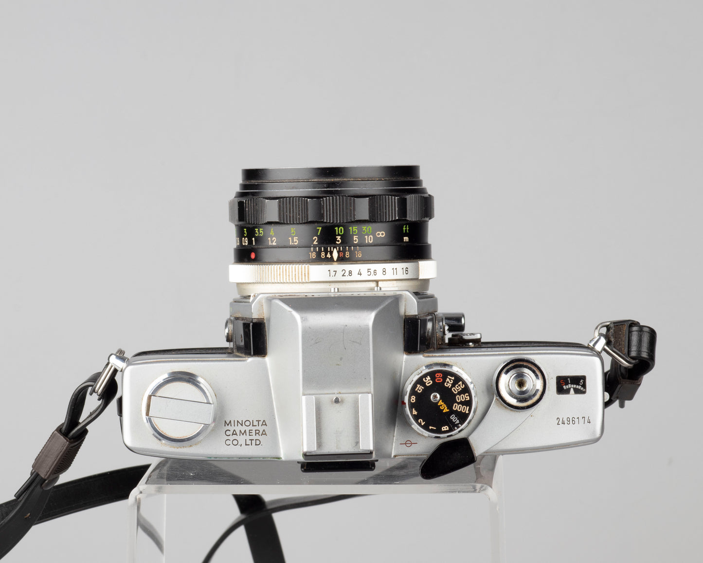 Minolta SRT 101 35mm SLR w/MC Rokkor PF 55mm f1.7 lens + ever-ready case (serial 2496174)