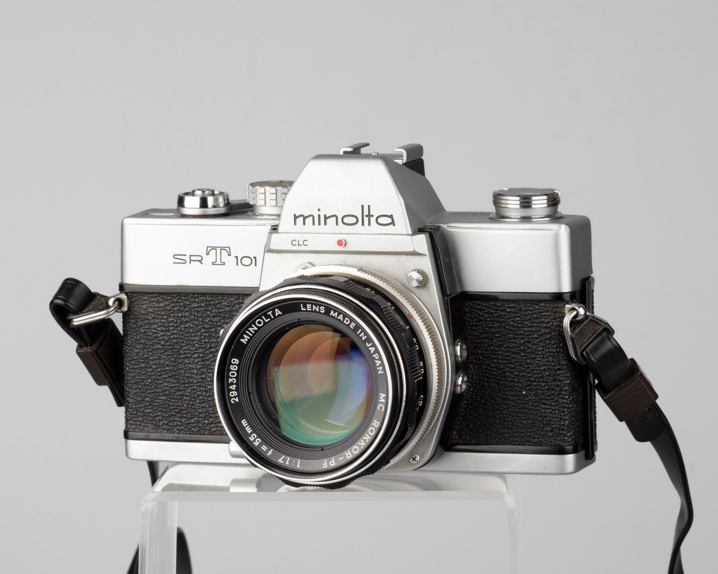 Minolta SRT 101 35mm SLR w/MC Rokkor PF 55mm f1.7 lens + ever-ready case (serial 2496174)