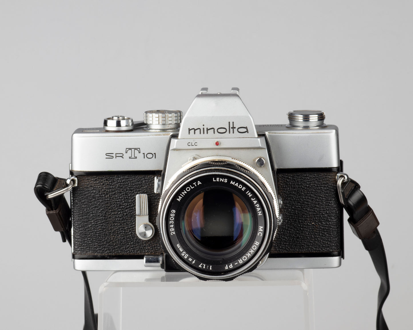 Minolta SRT 101 35mm SLR w/MC Rokkor PF 55mm f1.7 lens + ever-ready case (serial 2496174)