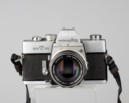 Minolta SRT 101 35mm SLR w/MC Rokkor PF 55mm f1.7 lens + ever-ready case (serial 2496174)