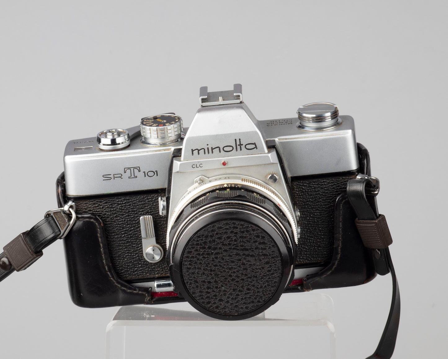 Minolta SRT 101 35mm SLR w/MC Rokkor PF 55mm f1.7 lens + ever-ready case (serial 2496174)