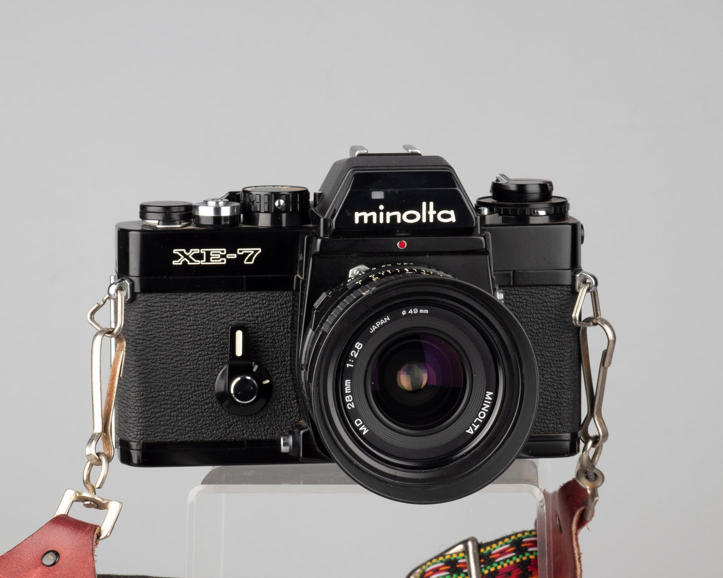 Minolta XE-7 35mm SLR (serial 1199607) w/ Minolta MD 28mm f2.8 lens