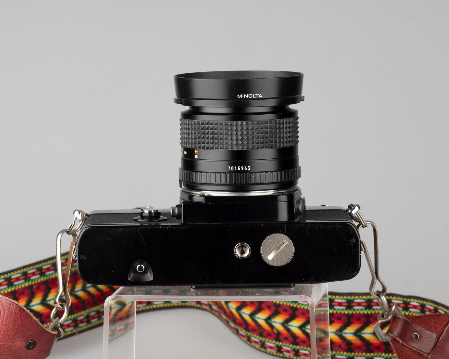Minolta XE-7 35mm SLR (serial 1199607) w/ Minolta MD 28mm f2.8 lens
