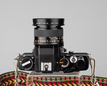 Minolta XE-7 35mm SLR (serial 1199607) w/ Minolta MD 28mm f2.8 lens