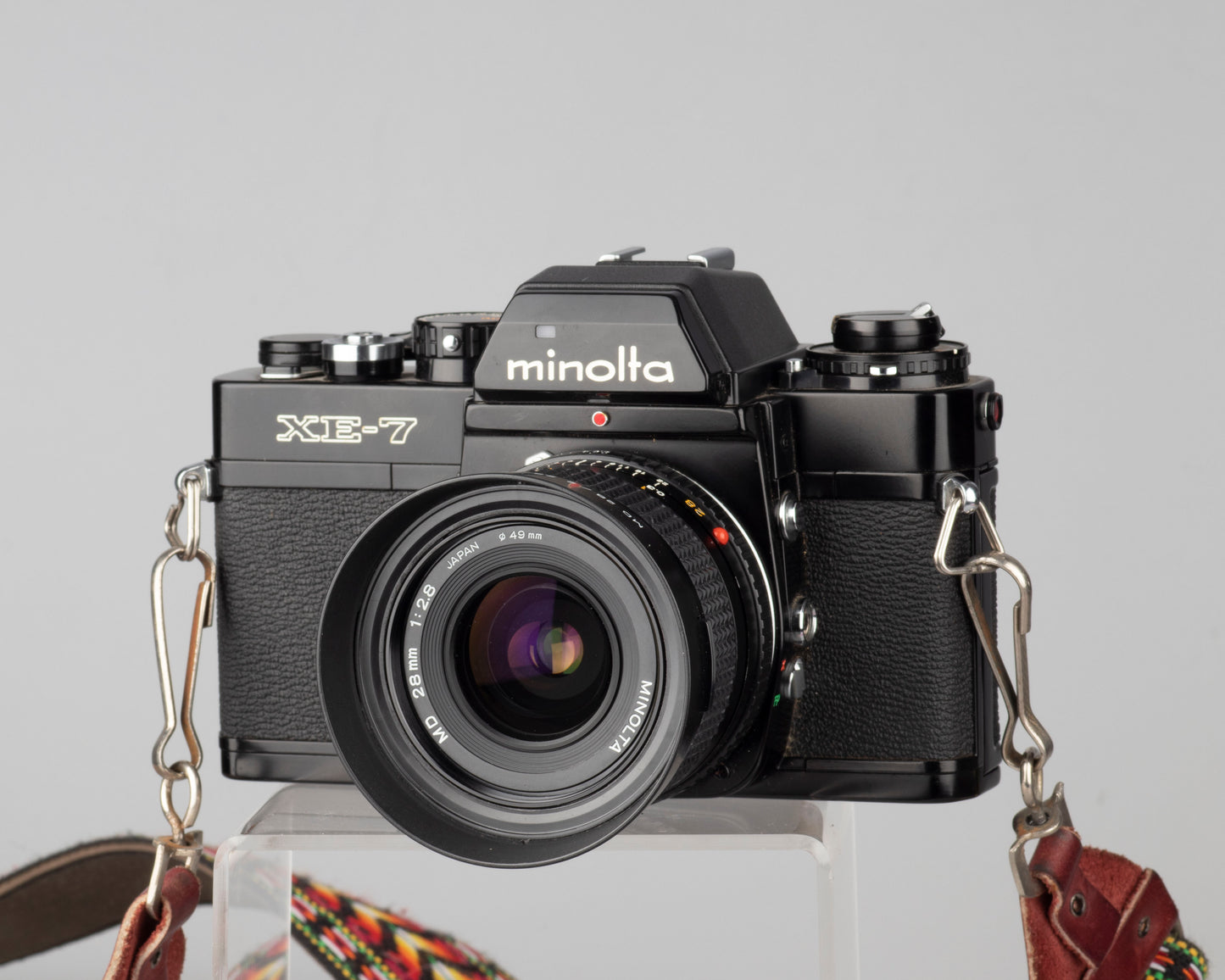 Minolta XE-7 35mm SLR (serial 1199607) w/ Minolta MD 28mm f2.8 lens