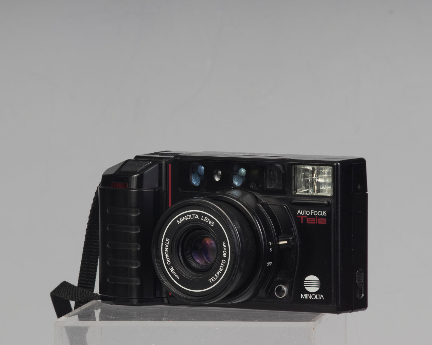 Minolta AF Tele dual lens 35mm point-and-shoot film camera (serial 54126568)