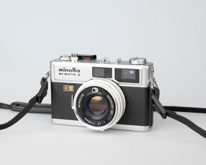 Minolta Hi-Matic E compact 35mm rangefinder camera feat. 40mm F1.7 Rokkor lens (serial 328710)