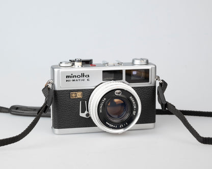 Minolta Hi-Matic E compact 35mm rangefinder camera feat. 40mm F1.7 Rokkor lens (serial 328710)