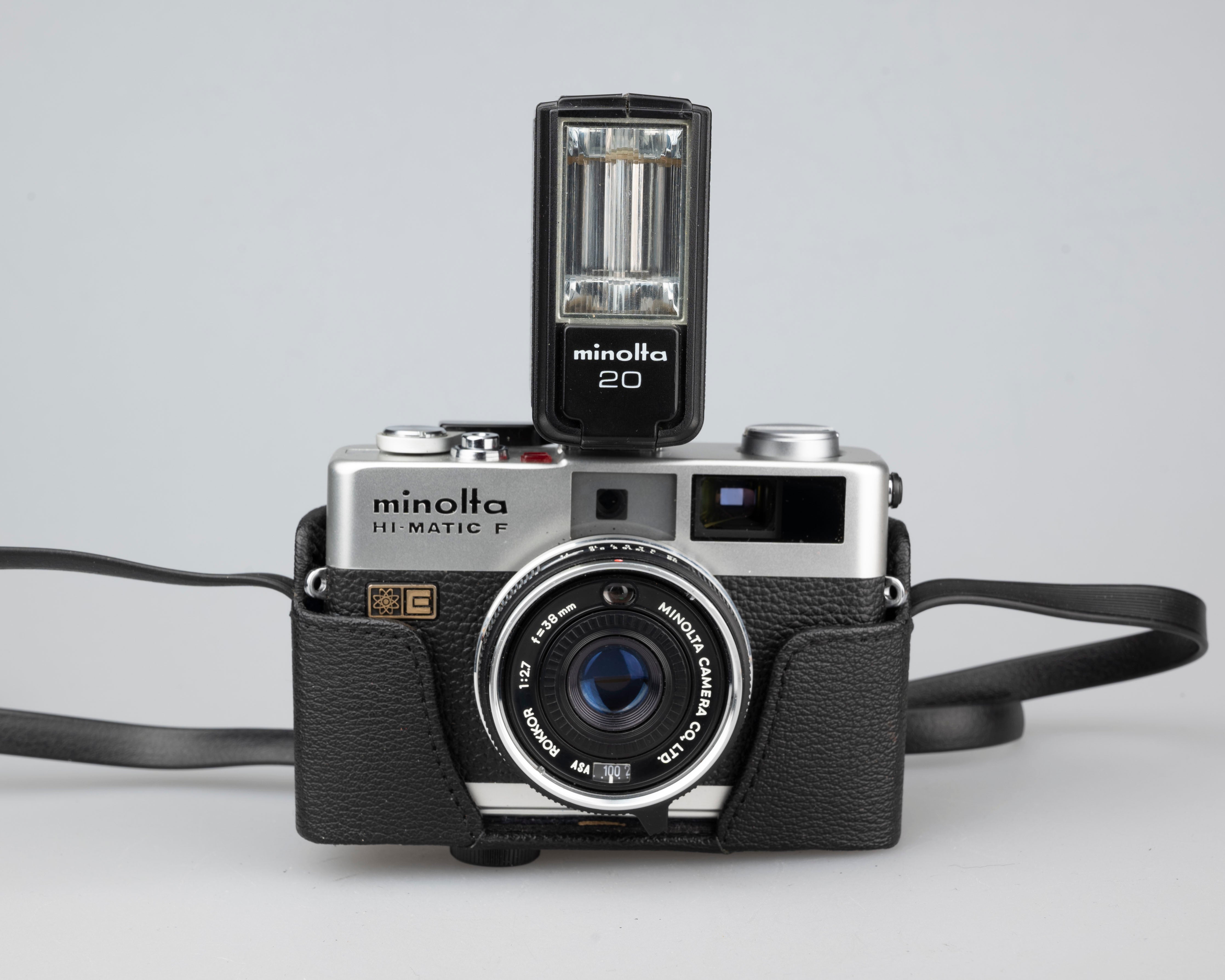 MINOLTA HI-MATIC F フラッシュ付 外観良好 Minolta Hi-Matic F compact 35mm rangefinder camera w/ Minolta 20