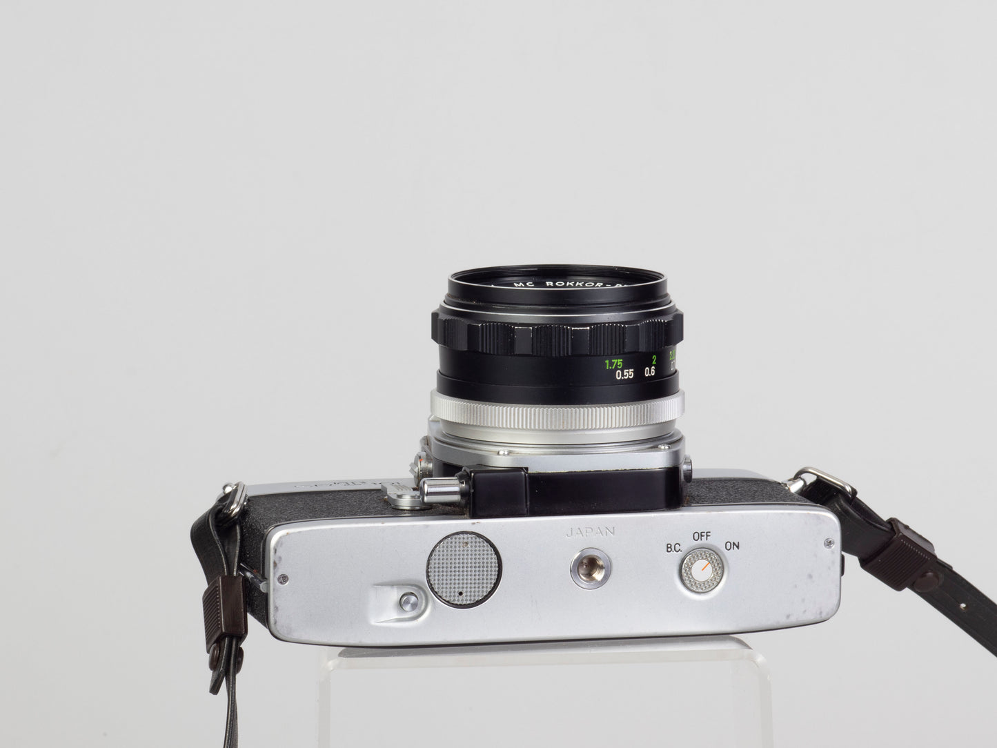 The Minolta SRT-101 35mm film SLR camera with MC Rocker PF 55mm f1.7 lens