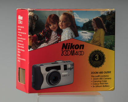 Appareil photo Nikon Zoom 400AF 35 mm avec boîte et étui d'origine (série 5065831)