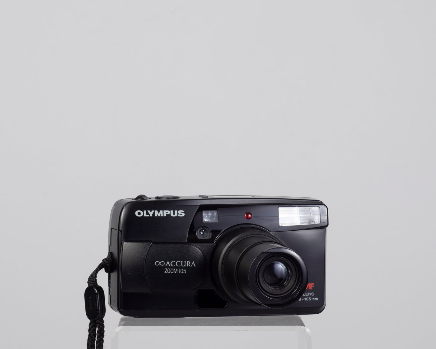 The Olympus Infinity Accura Zoom 105 35mm film camera with 38-105mm zoom lens