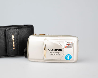 Olympus ∞ Stylus Epic Zoom 80 Deluxe 35mm film camera w/ case (serial 1130828)