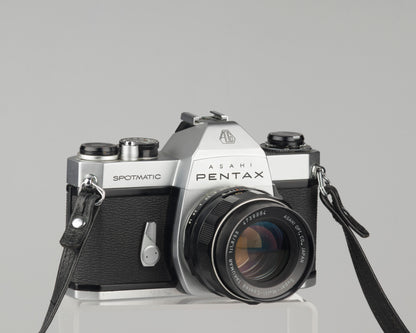 Pentax Spotmatic SP II w/ SMC Takumar 55mm f1.8 lens + leather case // modified for modern batteries
