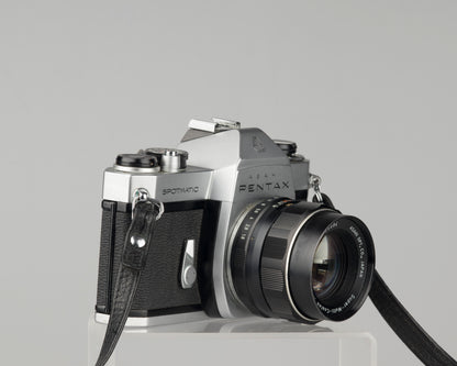 Pentax Spotmatic SP II w/ SMC Takumar 55mm f1.8 lens + leather case // modified for modern batteries