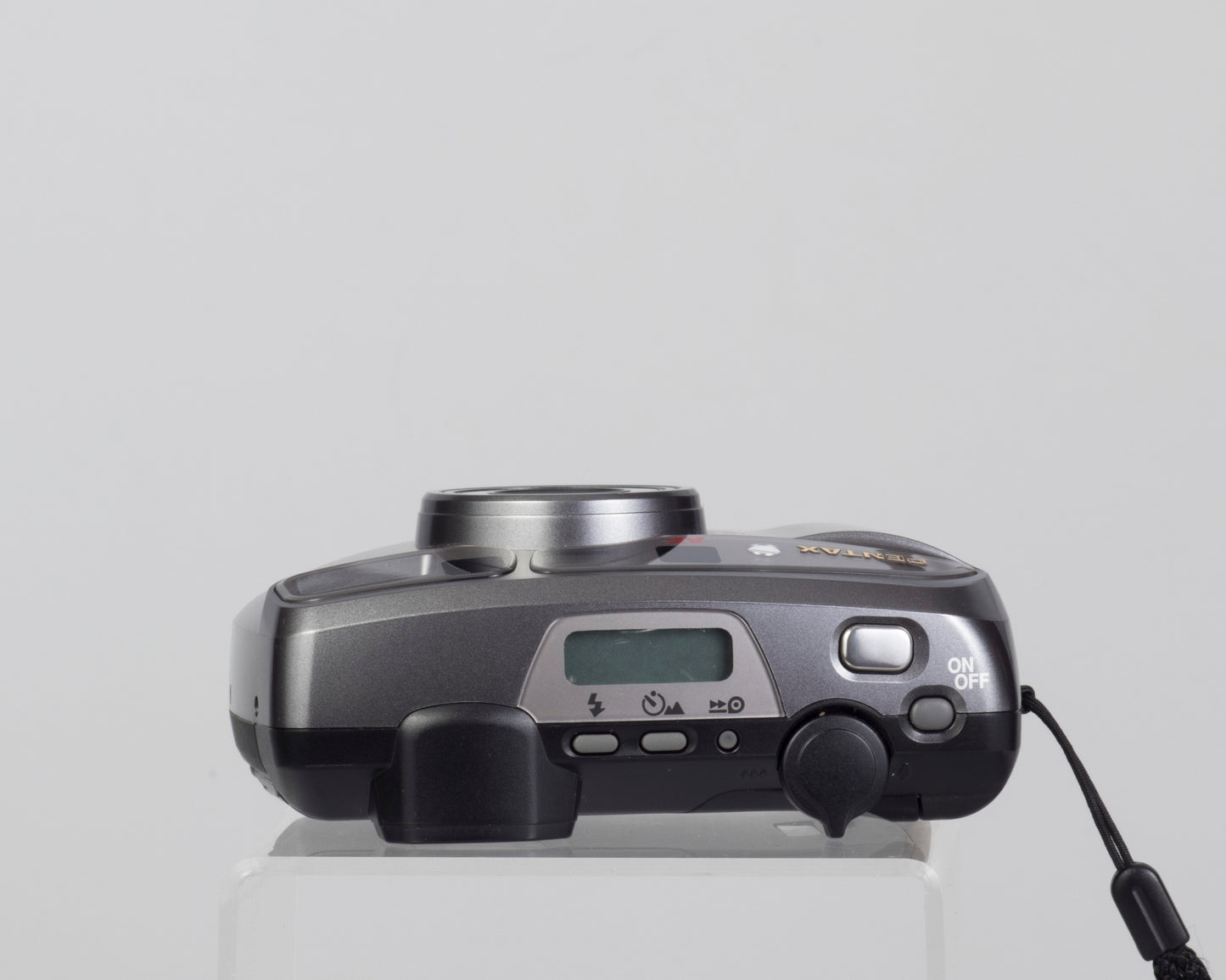 The Pentax Espio 80 35mm point-and-shoot (top view)