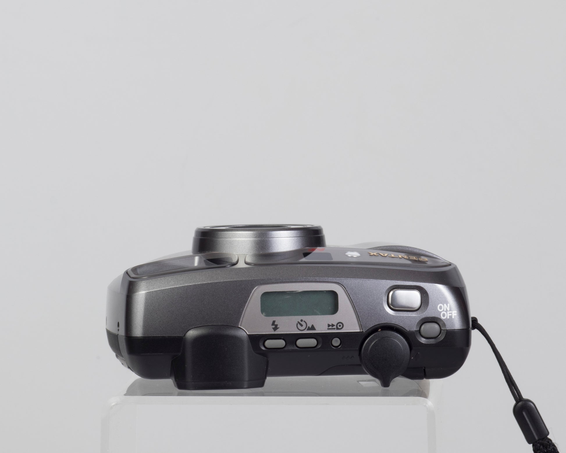 The Pentax Espio 80 35mm point-and-shoot (top view)