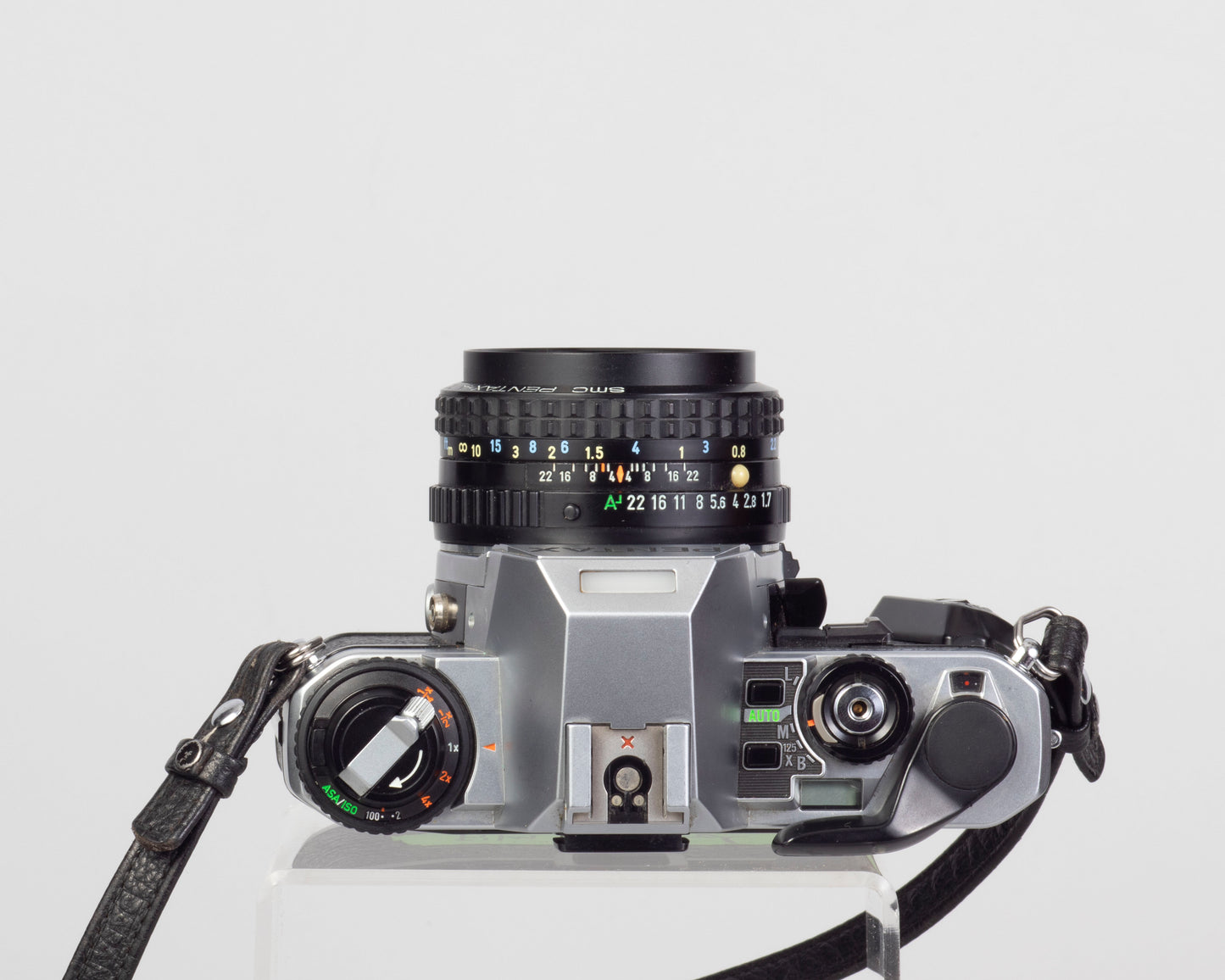 Reflex Pentax Super Program 35 mm avec objectif SMC Pentax A 50 mm f1.7 + ME Winder II + manuel d'origine