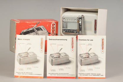 Perocut Filmschneider 35mm film cutter. Made in Switzerland.