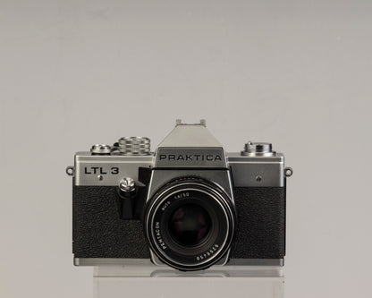 Praktica LTL 3 35mm film SLR camera w/Pentacon 50mm f1.8 lens and original case