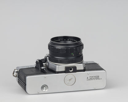 Praktica MTL 5 35mm film SLR camera with Rikenon 55mm f2.8 lens and ever-ready case
