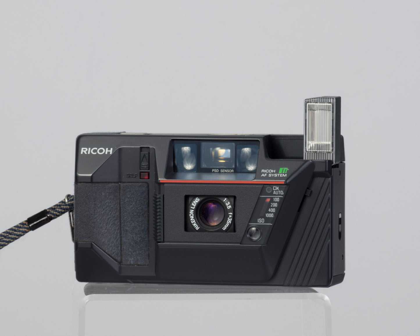 Ricoh AF-50 compact 35mm film camera w/ case (serial 90258043)