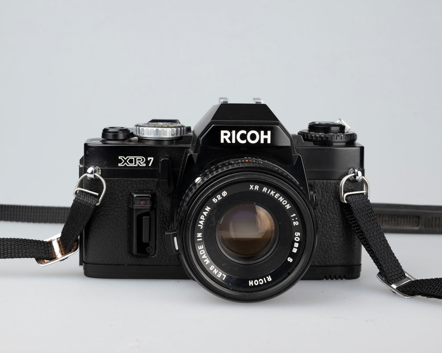 Ricoh XR-7 35mm SLR + XR Rikenon 50mm 1:2 lens + ever-ready case