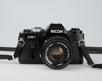 Ricoh XR-7 35mm SLR + XR Rikenon 50mm 1:2 lens + ever-ready case