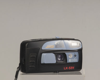 The Ricoh LX-33W is a simple weather-resistant 35mm film point-and-shoot camera from the 1990s