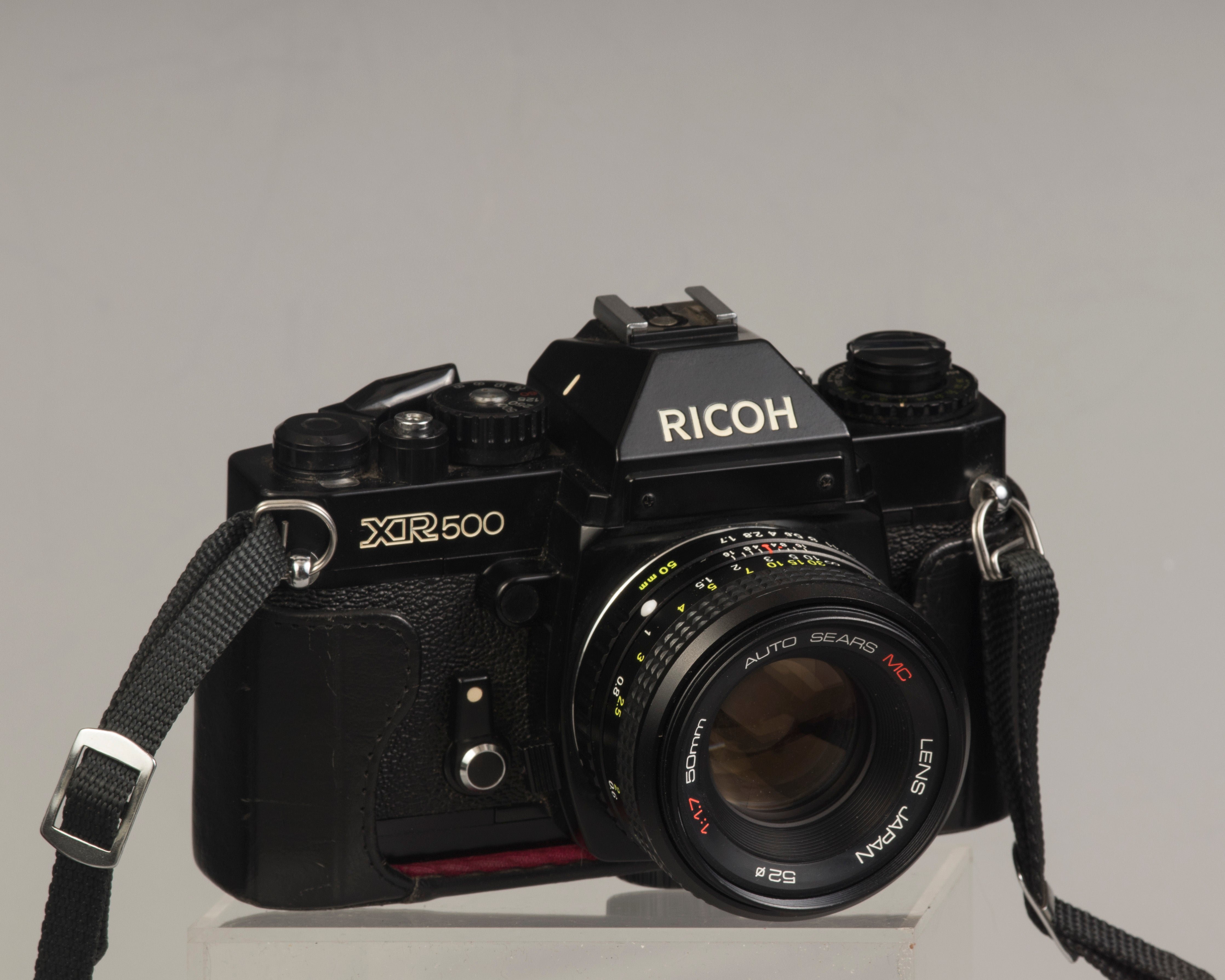 Ricoh XR-500 35mm SLR w/50mm f1.7 lens and ever-ready case – New