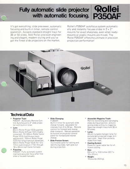 Rollei P350AF 35mm slide projector