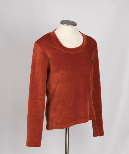 Top en velours orange rouille - petit