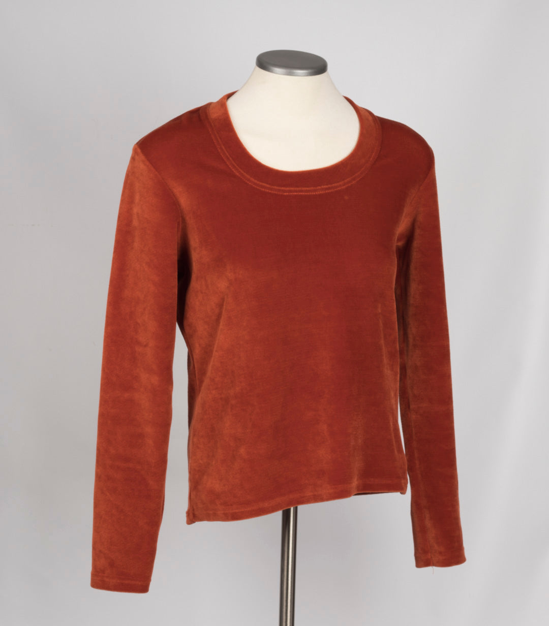 Top en velours orange rouille - petit