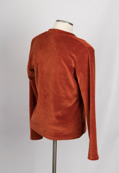 Top en velours orange rouille - petit