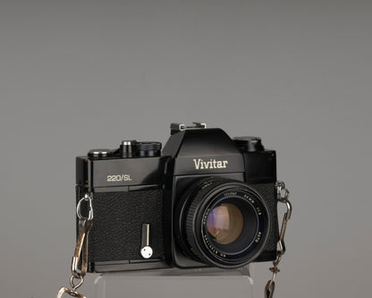 Appareil photo reflex Vivitar 220/SL 35 mm avec objectif 50 mm f1.8 et étui toujours prêt