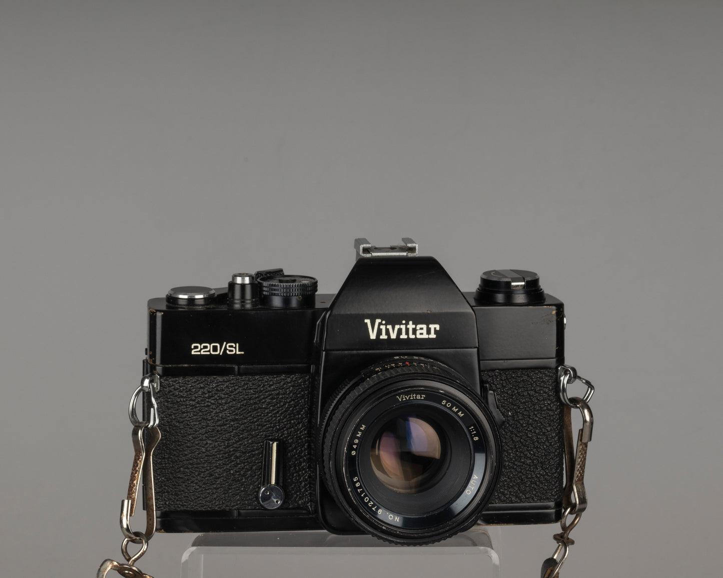 Appareil photo reflex Vivitar 220/SL 35 mm avec objectif 50 mm f1.8 et étui toujours prêt
