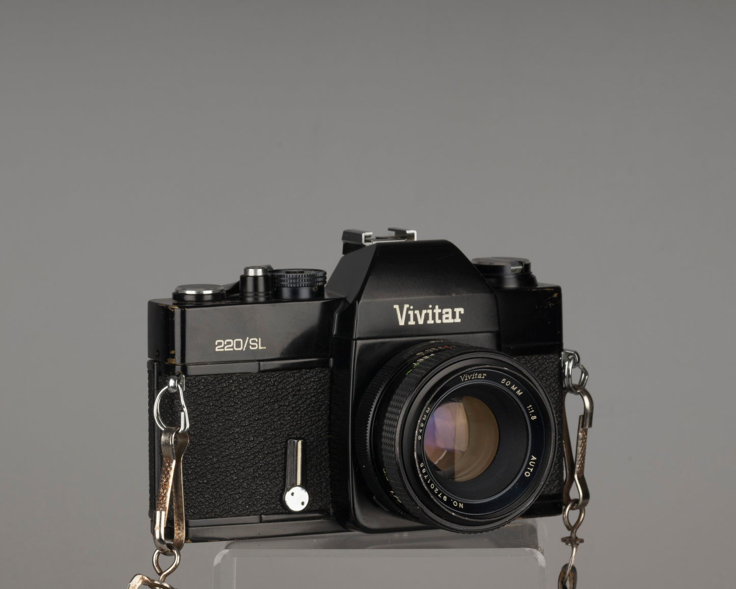 Appareil photo reflex Vivitar 220/SL 35 mm avec objectif 50 mm f1.8 et étui toujours prêt