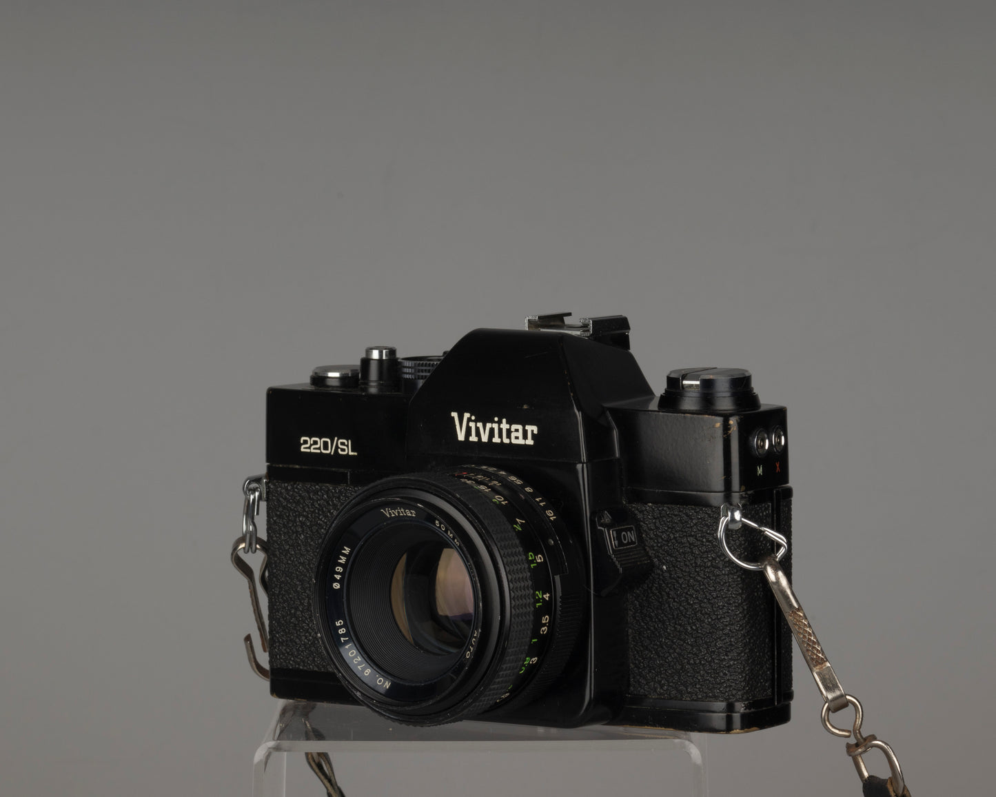 Appareil photo reflex Vivitar 220/SL 35 mm avec objectif 50 mm f1.8 et étui toujours prêt