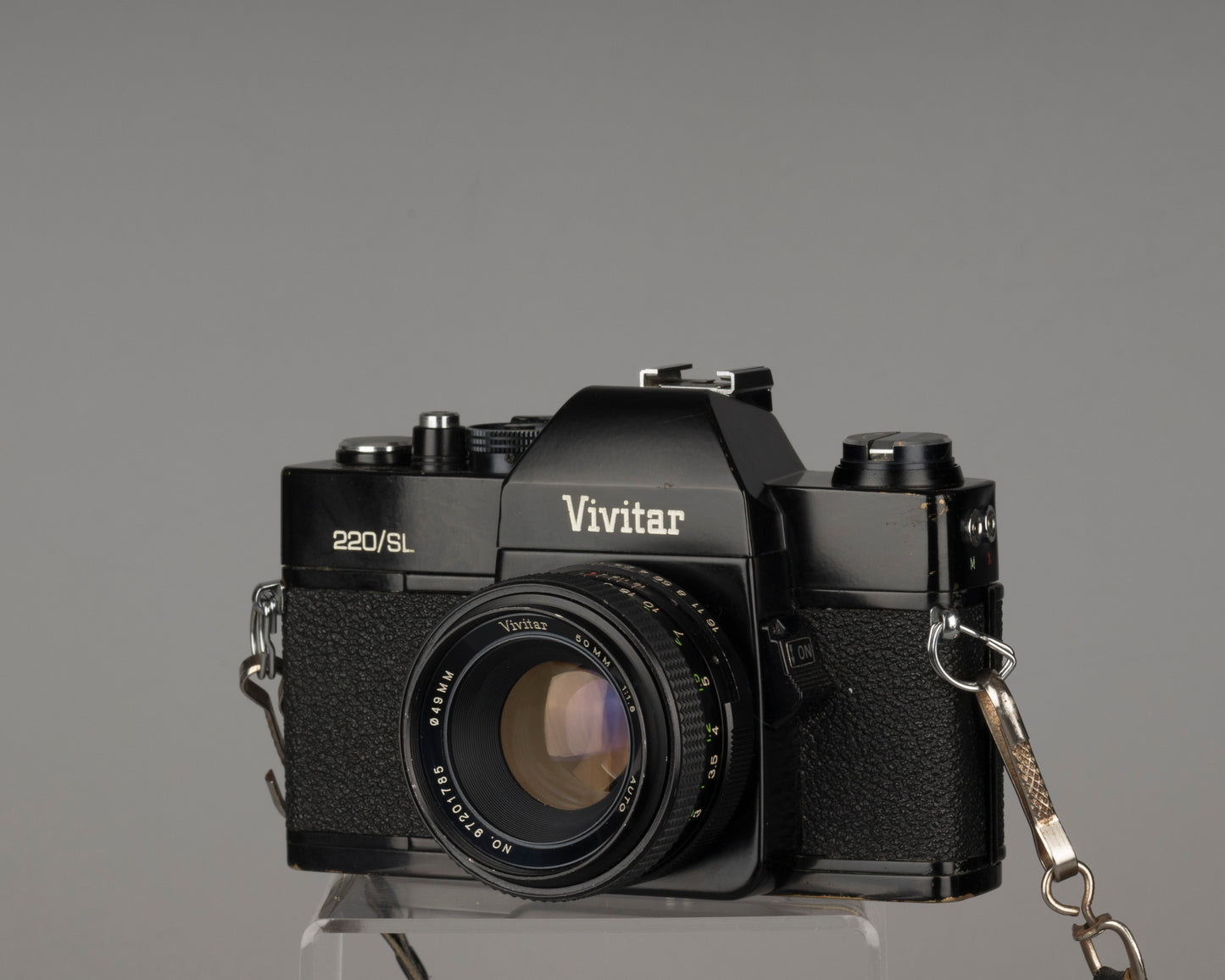Appareil photo reflex Vivitar 220/SL 35 mm avec objectif 50 mm f1.8 et étui toujours prêt