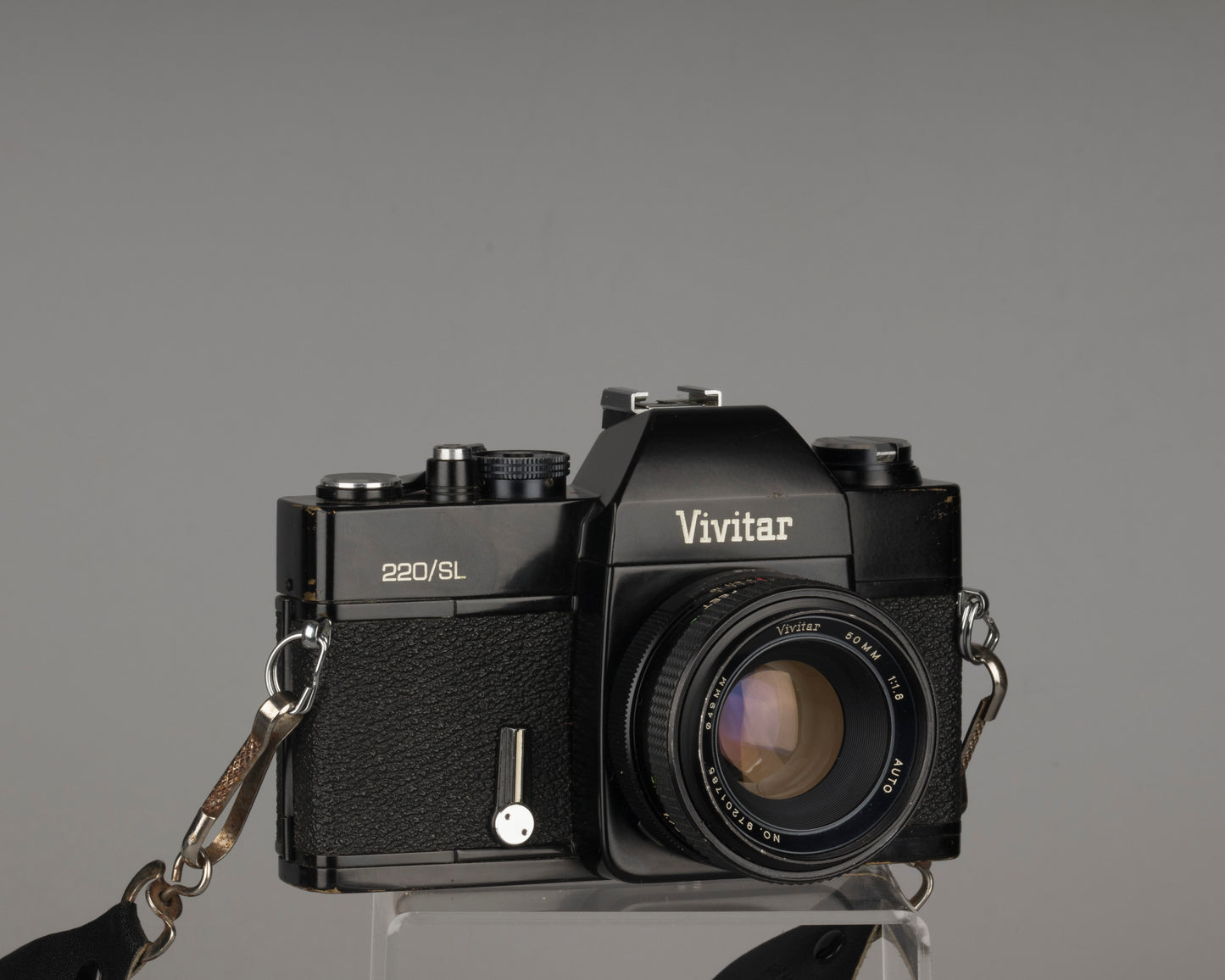 Appareil photo reflex Vivitar 220/SL 35 mm avec objectif 50 mm f1.8 et étui toujours prêt