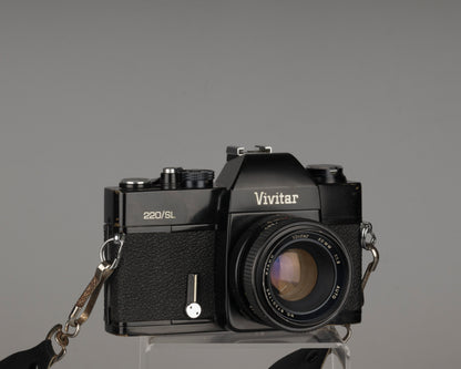 Appareil photo reflex Vivitar 220/SL 35 mm avec objectif 50 mm f1.8 et étui toujours prêt